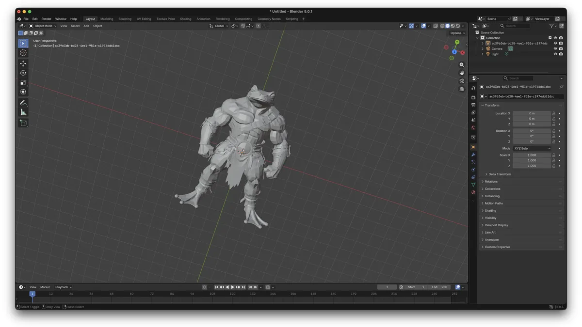 Exporting the generated 3D model